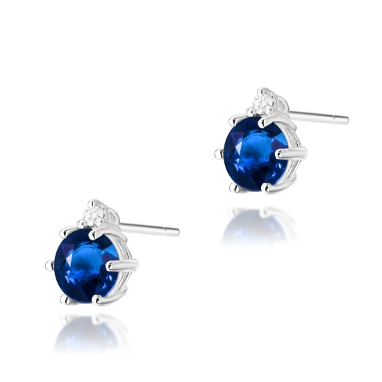 Kolczyki  Szafir 2 x 0,50ct białe złoto