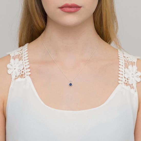 Zawieszka Szafir 0,50ct biale złoto