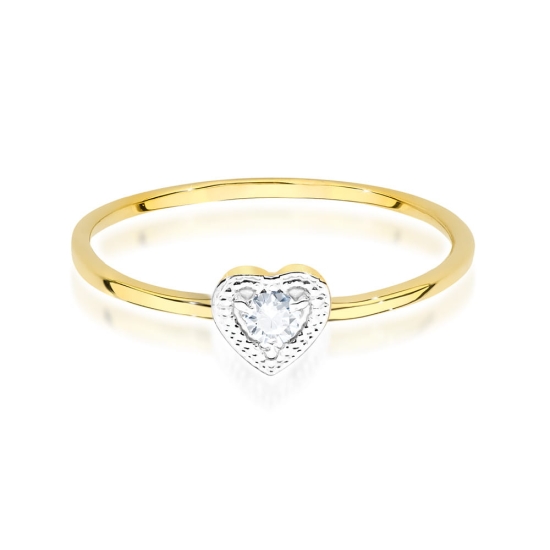 Pierścionek z Diamentem naturalnym  0,02ct złoto