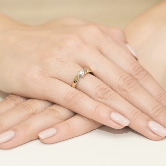 Pierścionek Diament Laboratoryjny 0,15ct żółte złoto