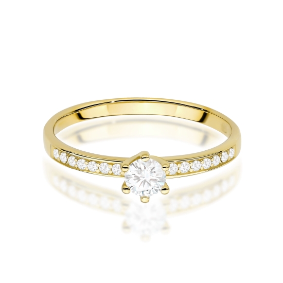 Pierścionek W0459 Diament Laboratoryjny 0,25ct żółte złoto